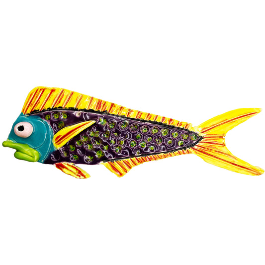 Ceramic Arts Handmade Clay Crafts Glazed Fish 11-inch by 4-inch made by Eric Stacy and Breanne Wright 4065