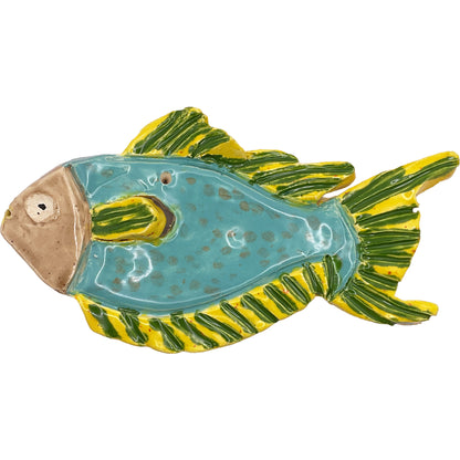 Ceramic Arts Handmade Clay Crafts Glazed Fish 3-inch by 6-inch made by Zack Kipper 4173