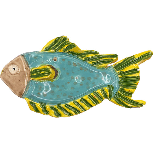 Ceramic Arts Handmade Clay Crafts Glazed Fish 3-inch by 6-inch made by Zack Kipper 4173