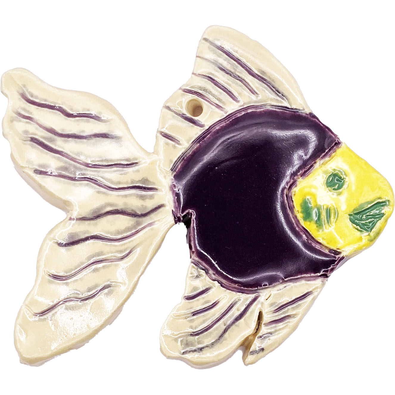 Ceramic Arts Handmade Clay Crafts Glazed Fish 4-inch by 3.5-inch made by Marshall Earls