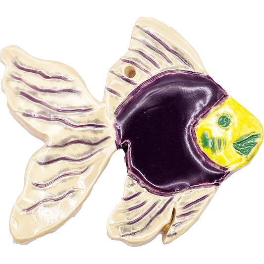 Ceramic Arts Handmade Clay Crafts Glazed Fish 4-inch by 3.5-inch made by Marshall Earls