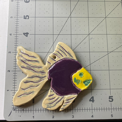 Ceramic Arts Handmade Clay Crafts Glazed Fish 4-inch by 3.5-inch made by Marshall Earls