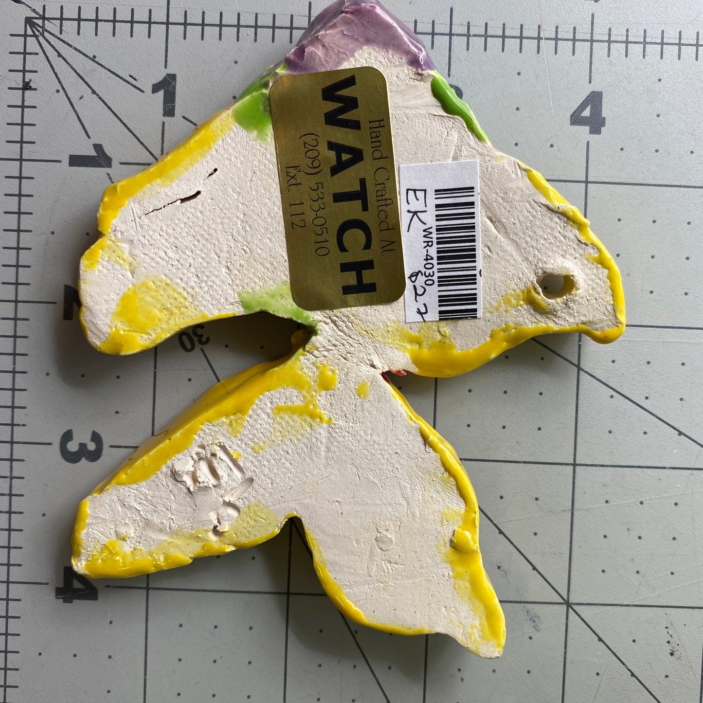 Ceramic Arts Handmade Clay Crafts Glazed Fish 4.5-inch by 4-inch made by Emily Knoles 4030