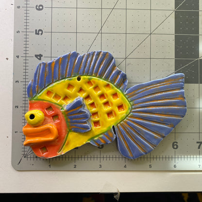Ceramic Arts Handmade Clay Crafts Glazed Fish 4.5-inch by 6.5-inch made by Eric Stacy and Roger Maxwell 4031