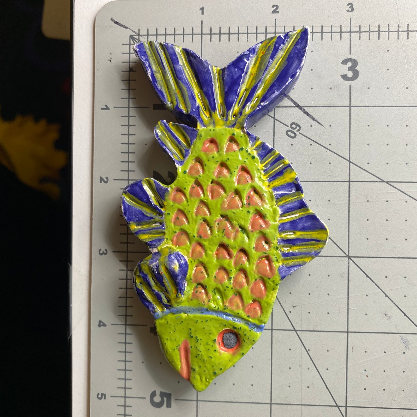 Ceramic Arts Handmade Clay Crafts Glazed Fish 5-inch by 3-inch made by Cassandra Richardson