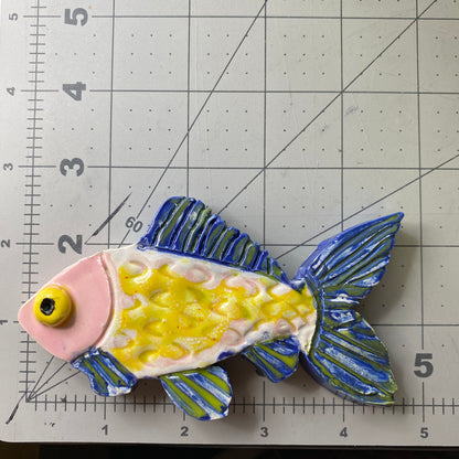 Ceramic Arts Handmade Clay Crafts Glazed Fish 5-inch by 3-inch made by Morgan Fox