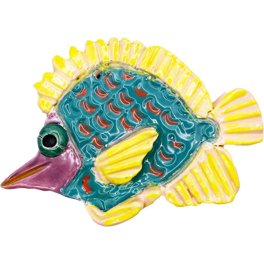 Ceramic Arts Handmade Clay Crafts Glazed Fish 5-inch by 3.5-inch made by Eric Stacy and Kourtney Alcantara 4013
