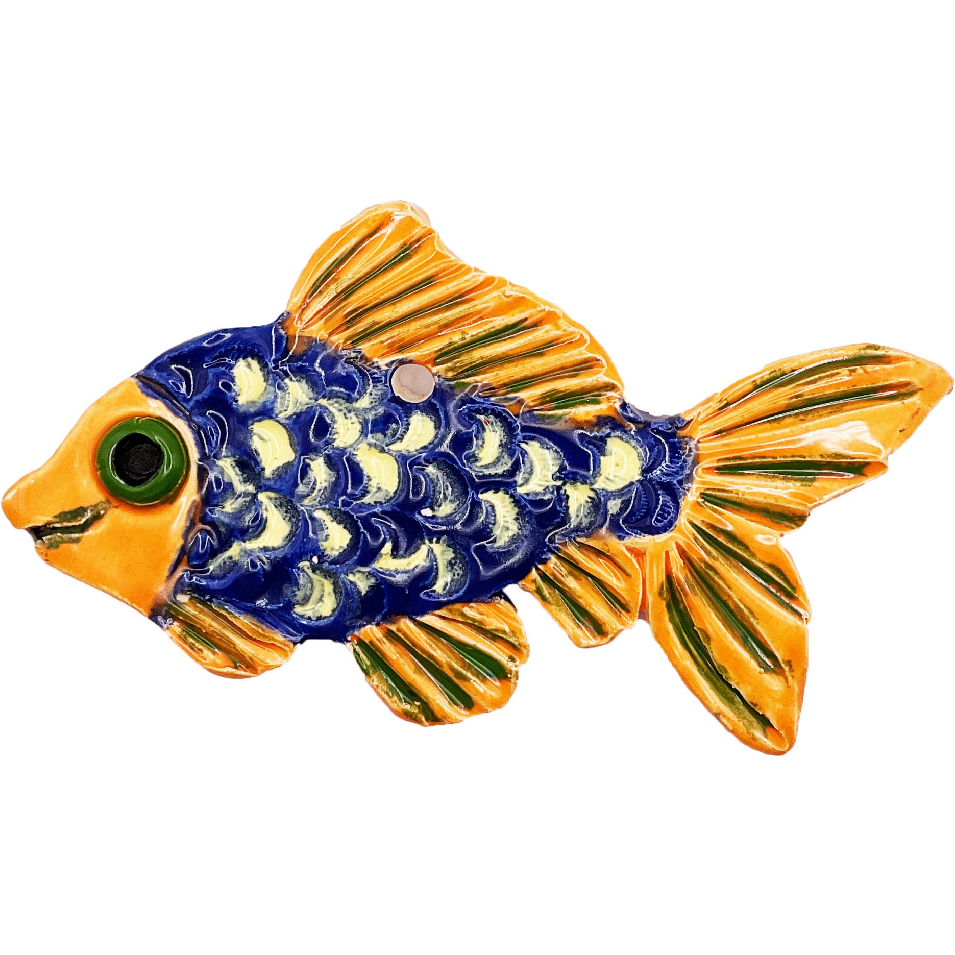 WATCH Resources Art Guild - Ceramic Arts Handmade Clay Crafts Glazed Fish 5-inch by 3.5-inch made by Lisa Uptain and Anonymous 4634
