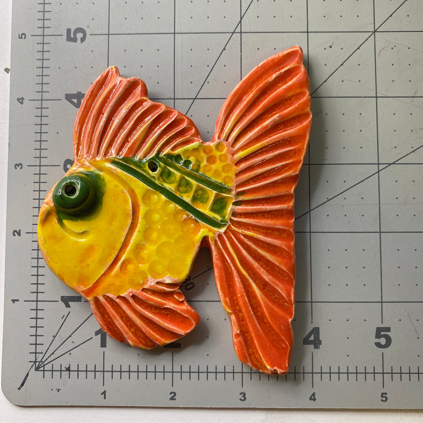 Ceramic Arts Handmade Clay Crafts Glazed Fish 5-inch by 4-inch made by Anonymous 4028