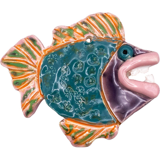 Ceramic Arts Handmade Clay Crafts Glazed Fish 5-inch by 4-inch made by Ashley Dorsett & Karissa Archer 4102