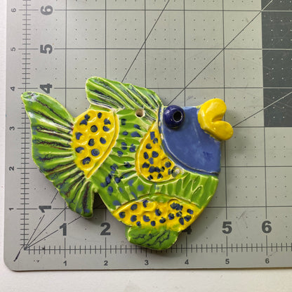 Ceramic Arts Handmade Clay Crafts Glazed Fish 5-inch by 4-inch made by Roger Maxwell 4079