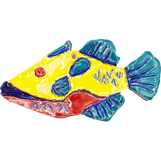Ceramic Arts Handmade Clay Crafts Glazed Fish 5.5-inch by 3-inch made by Marshall Earls