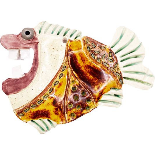 Ceramic Arts Handmade Clay Crafts Glazed Fish 5.5-inch by 4-inch made by Roger Maxwell 4050