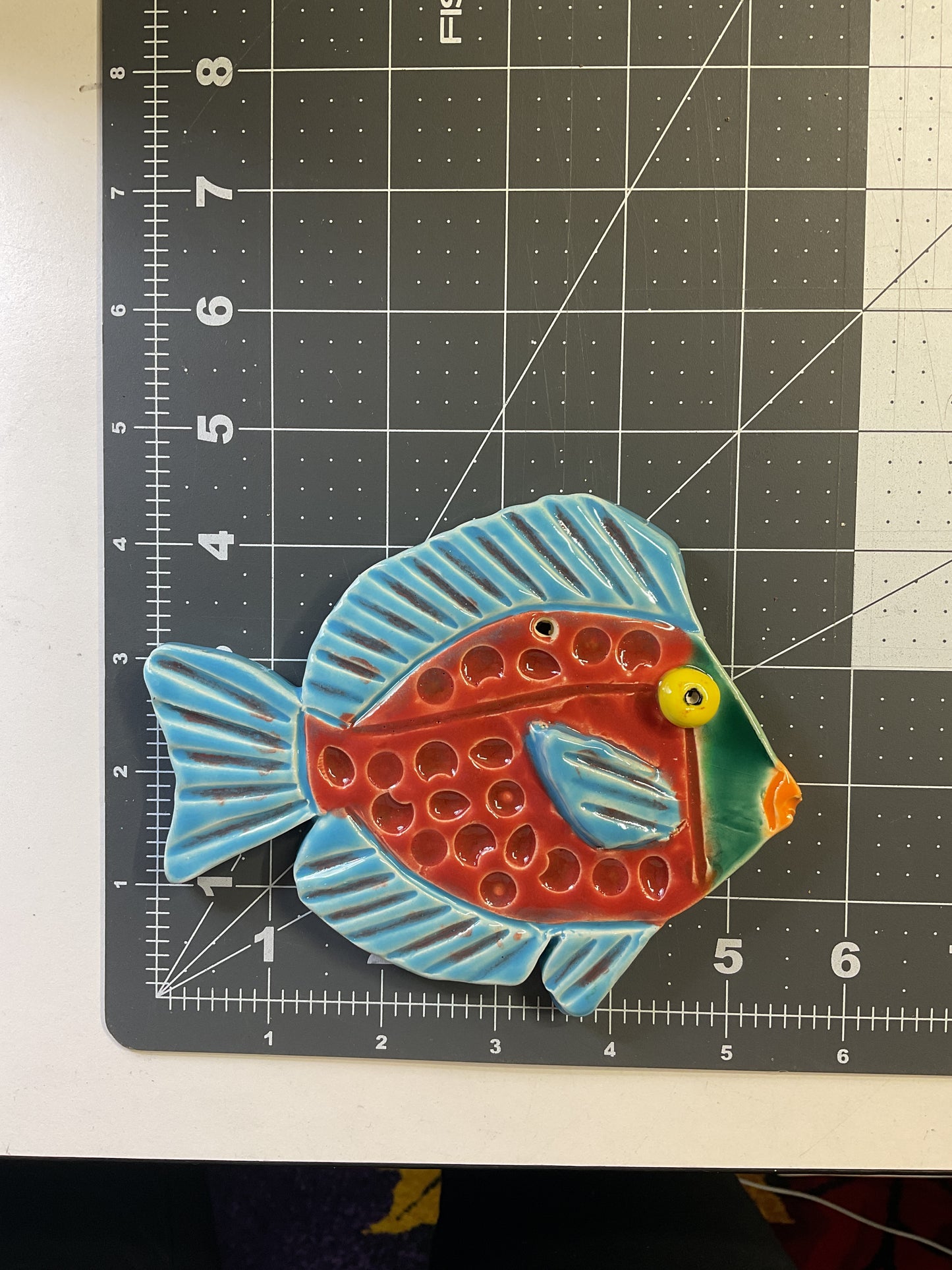 Ceramic Arts Handmade Clay Crafts Glazed Fish 5.5-inch by 4.5-inch made by Ryan Imhoff 4700