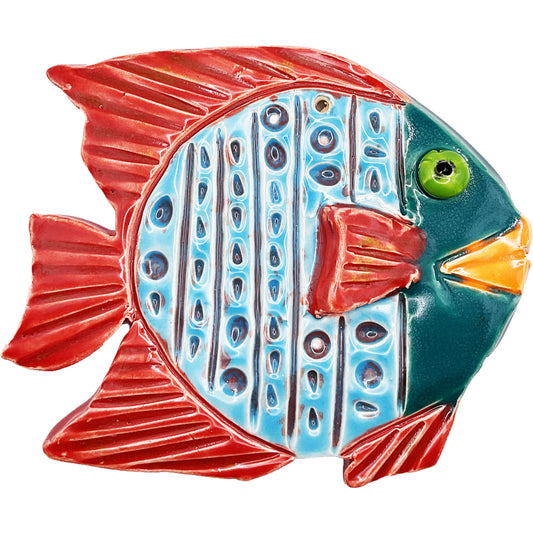 Ceramic Arts Handmade Clay Crafts Glazed Fish 5.5-inch by 5-inch made by Ryan Imhoff 4789