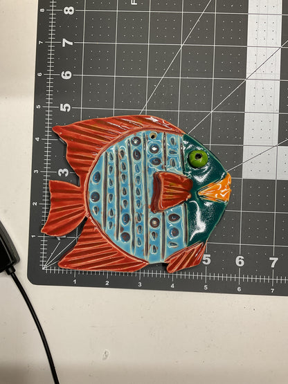 Ceramic Arts Handmade Clay Crafts Glazed Fish 5.5-inch by 5-inch made by Ryan Imhoff 4789