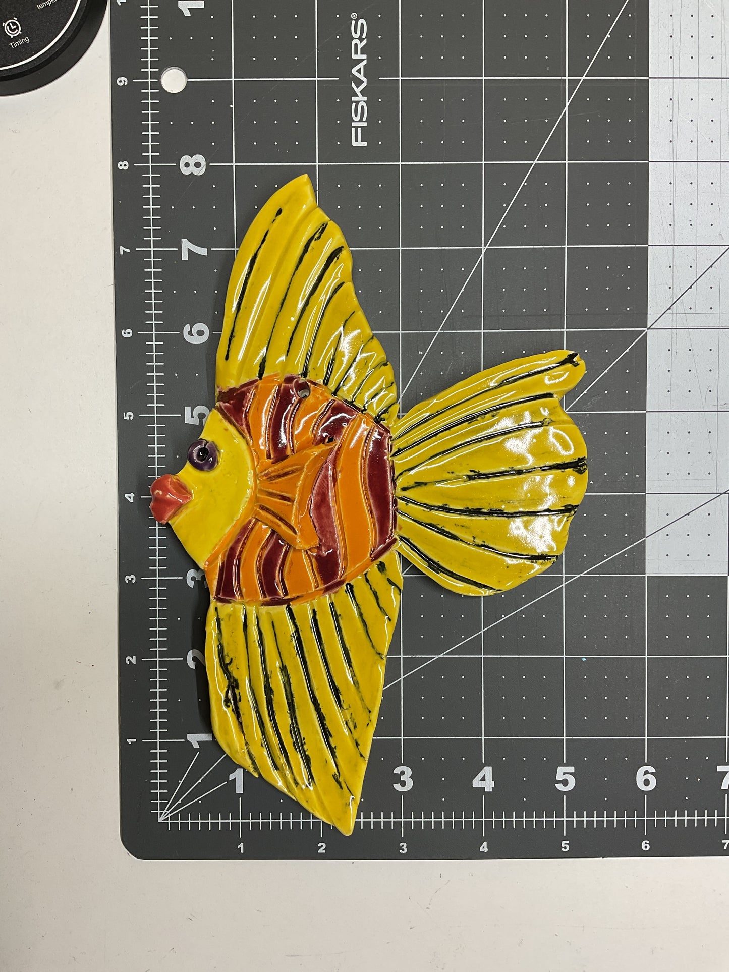 Ceramic Arts Handmade Clay Crafts Glazed Fish 5.5-inch by 8-inch made by WATCH and SM 4770