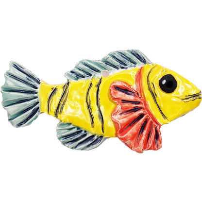 Ceramic Arts Handmade Clay Crafts Glazed Fish 6-inch by 3-inch made by WATCH 4819