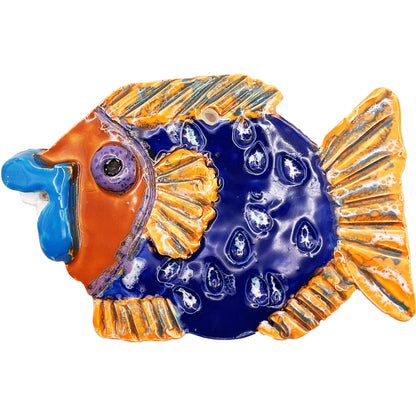Ceramic Arts Handmade Clay Crafts Glazed Fish 6-inch by 4-inch made by Andy Crowe and Ashley Dorsett 4705
