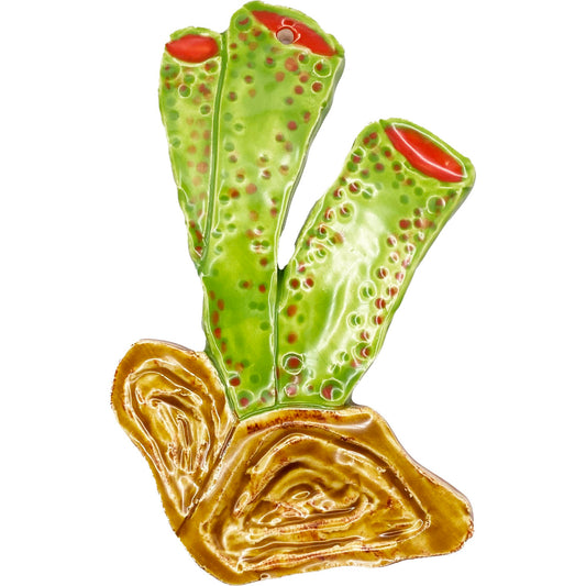 Ceramic Arts Handmade Clay Crafts Glazed Fish 6-inch by 4-inch made by Angelina Vida-White 4096