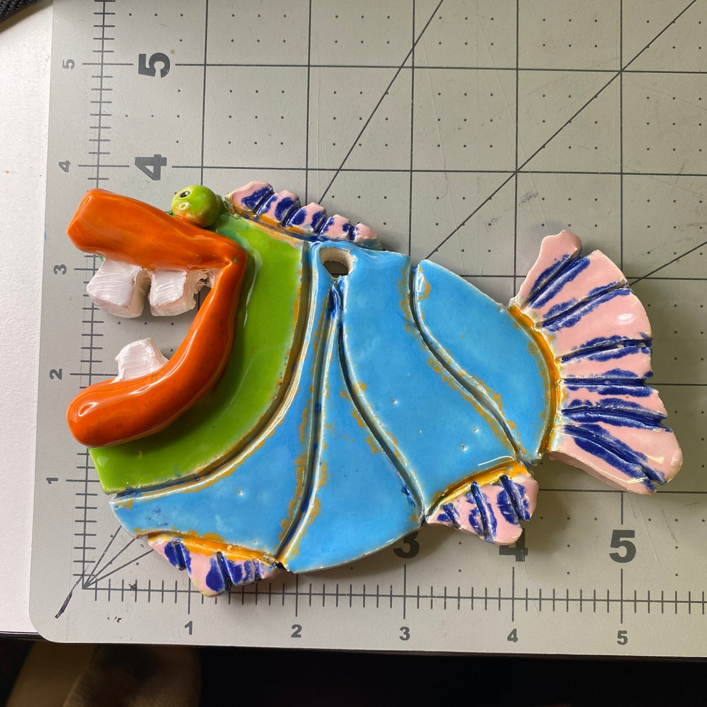 Ceramic Arts Handmade Clay Crafts Glazed Fish 6-inch by 4-inch made by Anonymous