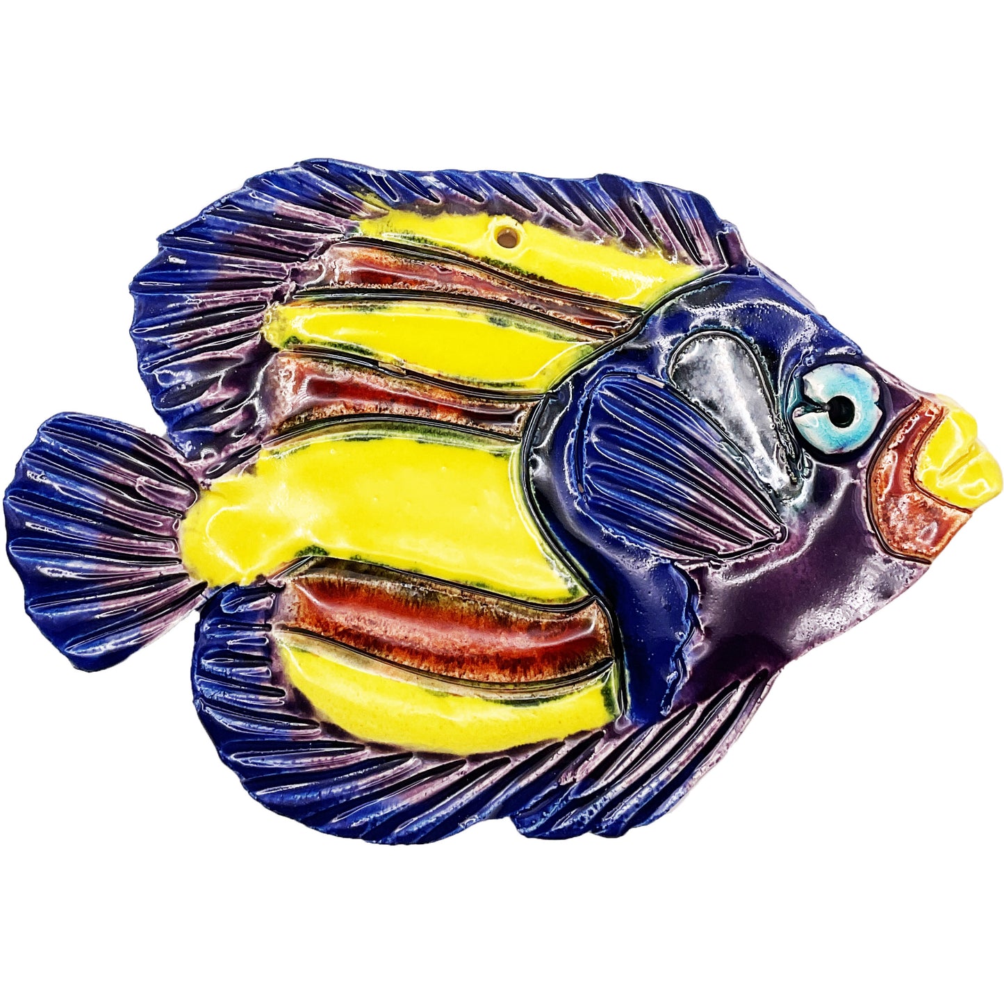Ceramic Arts Handmade Clay Crafts Glazed Fish 6-inch by 4-inch made by Lisa Uptain 4701