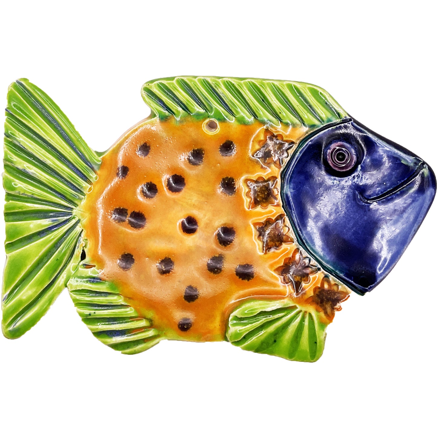 Ceramic Arts Handmade Clay Crafts Glazed Fish 6-inch by 4-inch made by Lisa Uptain and Anonymous 4725