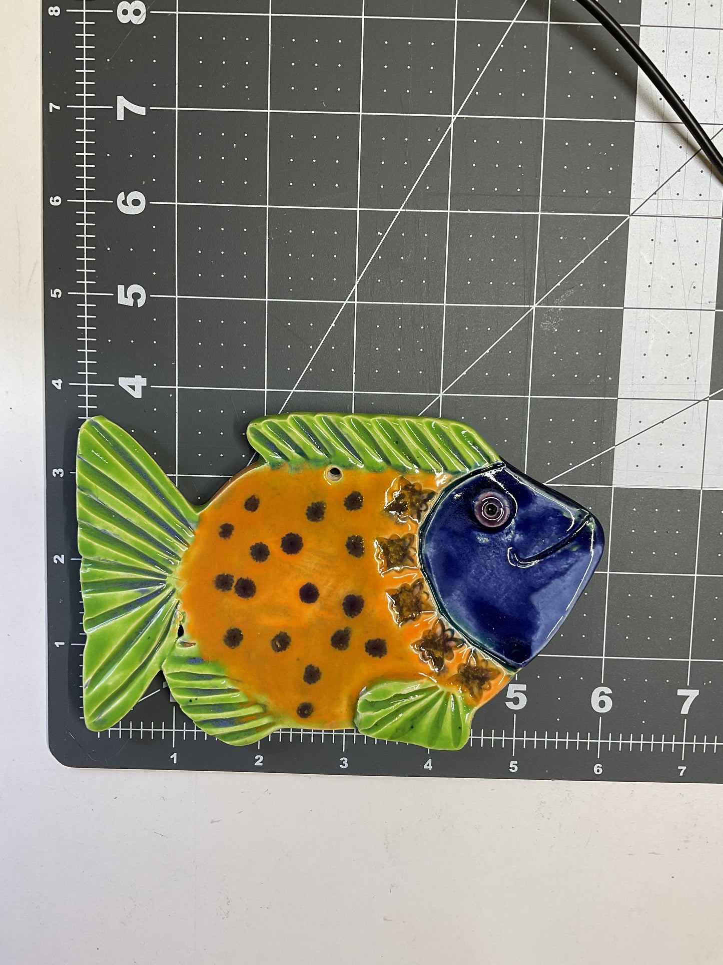 Ceramic Arts Handmade Clay Crafts Glazed Fish 6-inch by 4-inch made by Lisa Uptain and Anonymous 4725