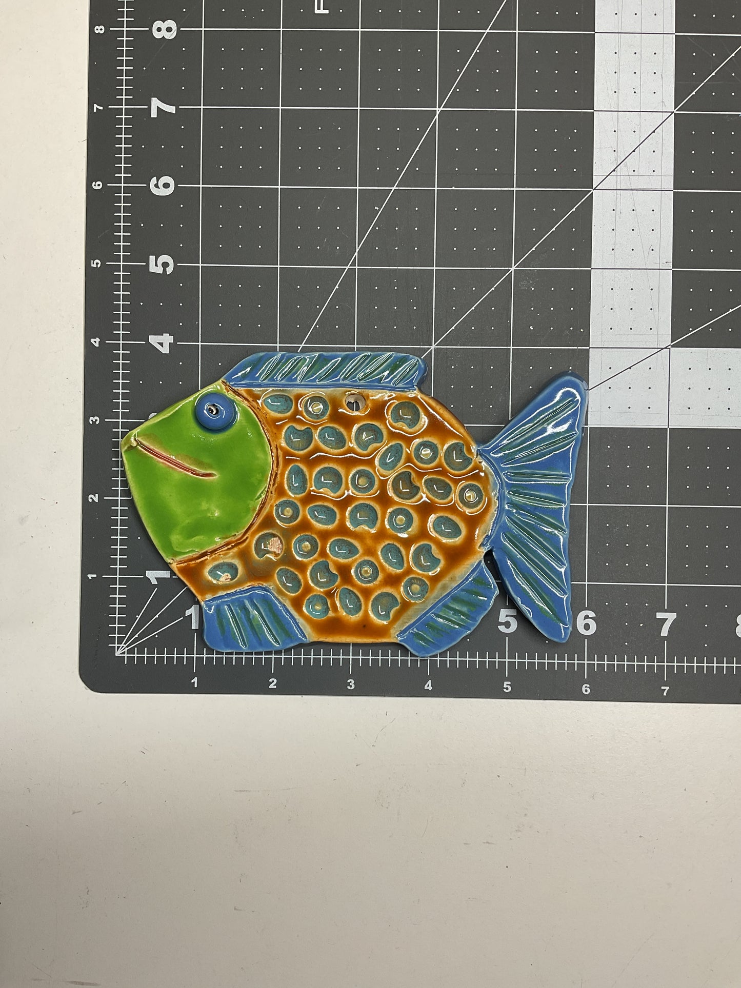 Ceramic Arts Handmade Clay Crafts Glazed Fish 6-inch by 4-inch made by Ryan Imhoff 4769