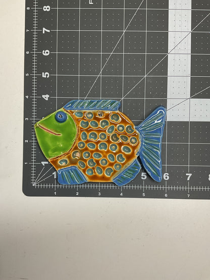 Ceramic Arts Handmade Clay Crafts Glazed Fish 6-inch by 4-inch made by Ryan Imhoff 4769