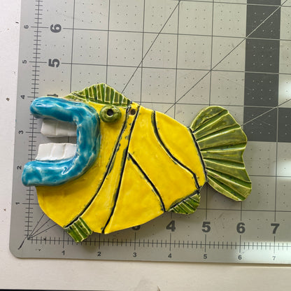 Ceramic Arts Handmade Clay Crafts Glazed Fish 6-inch by 4.5-inch made by Cassandra Richardson 4135