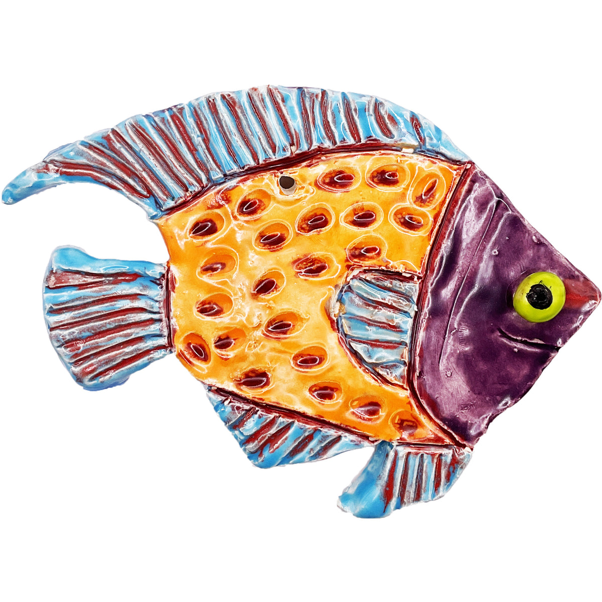 Ceramic Arts Handmade Clay Crafts Glazed Fish 6-inch by 4.5-inch made by Loreen Bartschi 4826