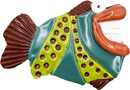 Ceramic Arts Handmade Clay Crafts Glazed Fish 6-inch by 4.5-inch made by WATCH 4766