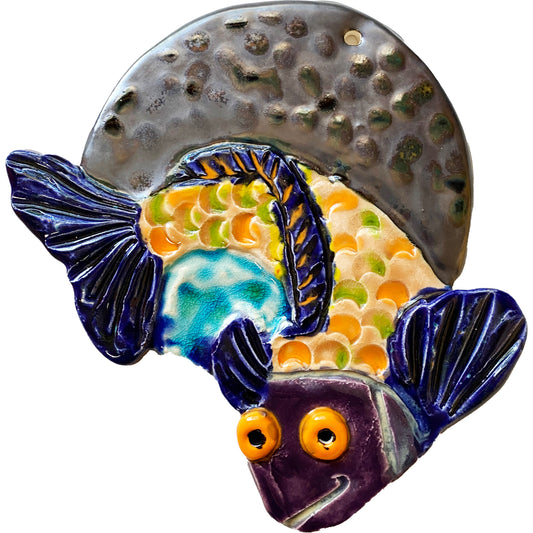 WATCH Resources Art Guild - Ceramic Arts Handmade Clay Crafts Glazed Fish 6-inch by 5-inch made by Ashley Dorsett 4504