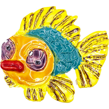 Ceramic Arts Handmade Clay Crafts Glazed Fish 6-inch by 5-inch made by Audrey Love