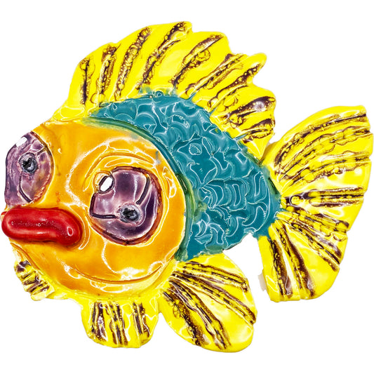 Ceramic Arts Handmade Clay Crafts Glazed Fish 6-inch by 5-inch made by Audrey Love
