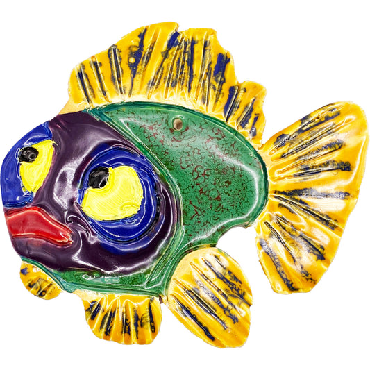Ceramic Arts Handmade Clay Crafts Glazed Fish 6-inch by 5-inch made by Ben Levine