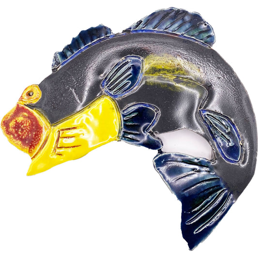 Ceramic Arts Handmade Clay Crafts Glazed Fish 6-inch by 5-inch made by Marie Marquez 4076