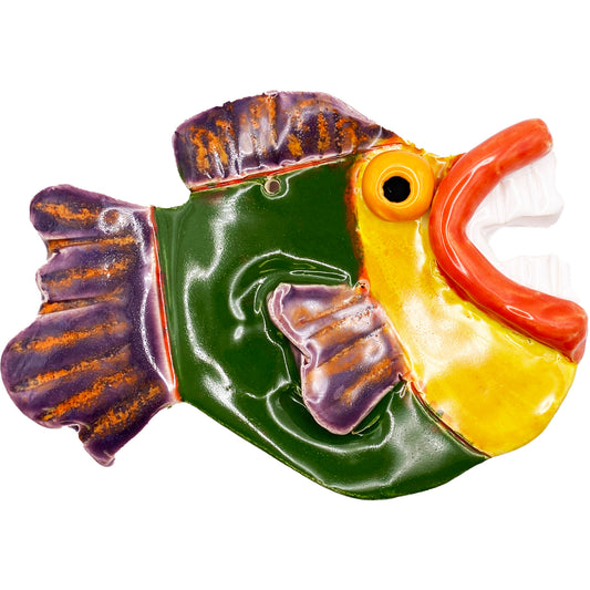 Ceramic Arts Handmade Clay Crafts Glazed Fish 6-inch by 5-inch made by Roger Maxwell 4020