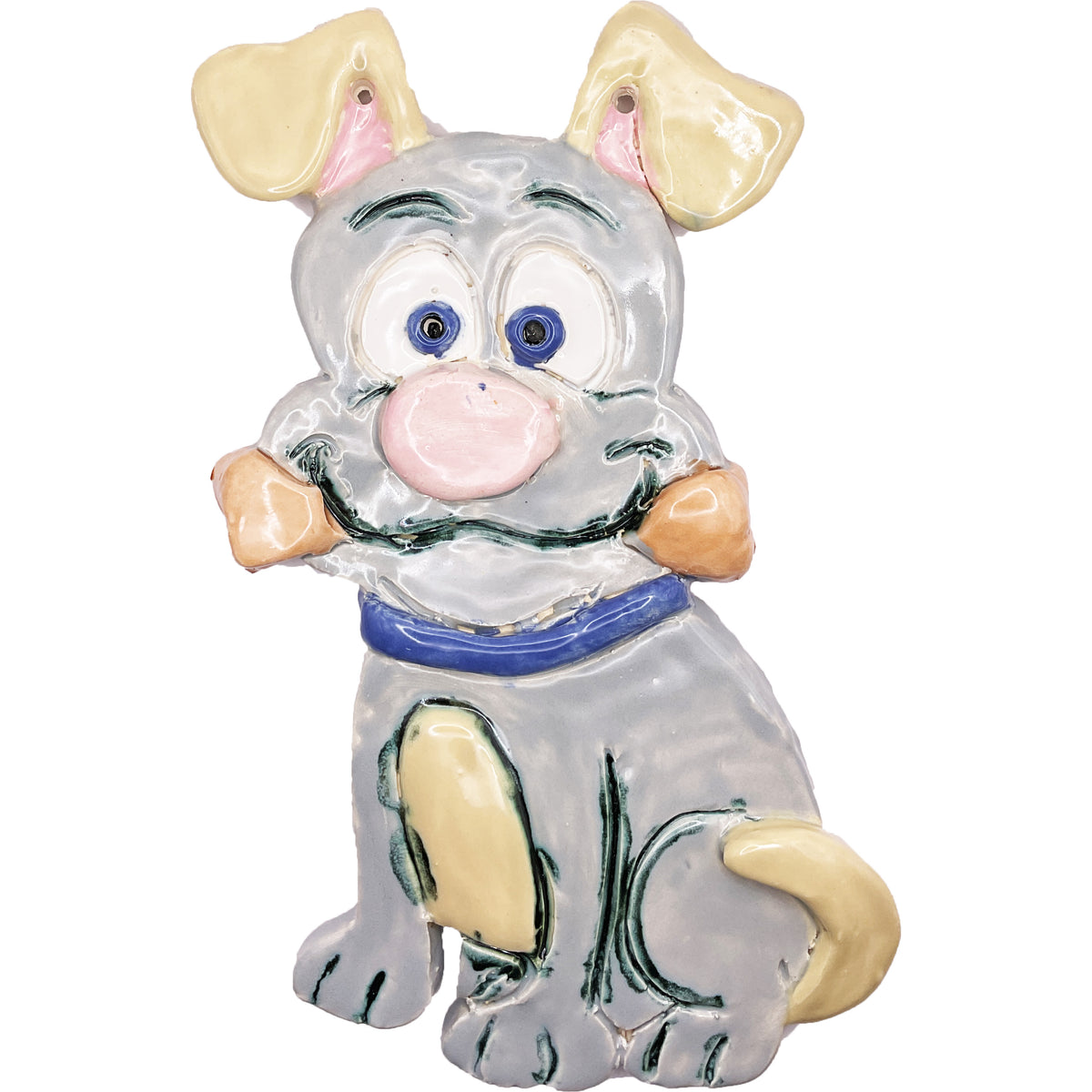 Ceramic Arts Handmade Clay Crafts Glazed Dog 6-inch by 9.5-inch made by Lisa Uptain 4797