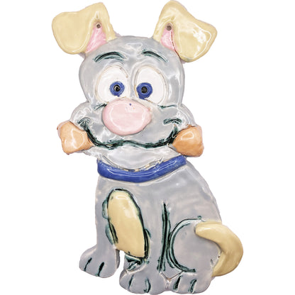 Ceramic Arts Handmade Clay Crafts Glazed Dog 6-inch by 9.5-inch made by Lisa Uptain 4797