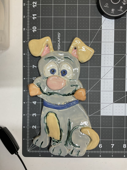 Ceramic Arts Handmade Clay Crafts Glazed Dog 6-inch by 9.5-inch made by Lisa Uptain 4797
