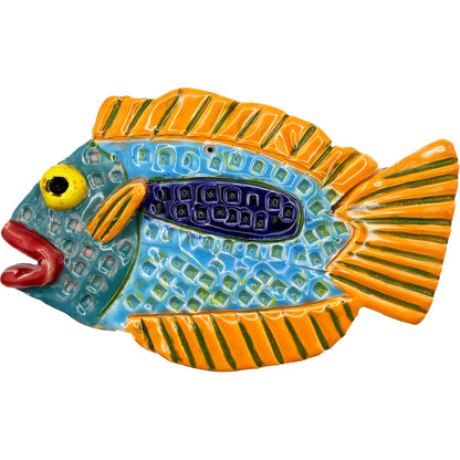 Ceramic Arts Handmade Clay Crafts Glazed Fish 6.5-inch by 4-inch made by Eric Stacy and Kourtney Alcantara 4137