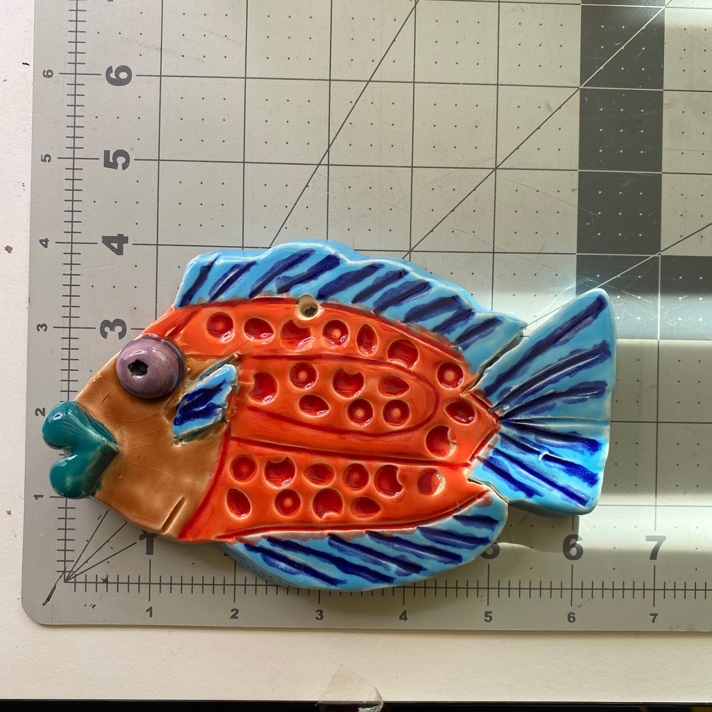 Ceramic Arts Handmade Clay Crafts Glazed Fish 6.5-inch by 4-inch made by Ryan Imhoff 4116