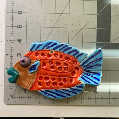 Ceramic Arts Handmade Clay Crafts Glazed Fish 6.5-inch by 4-inch made by Ryan Imhoff 4116
