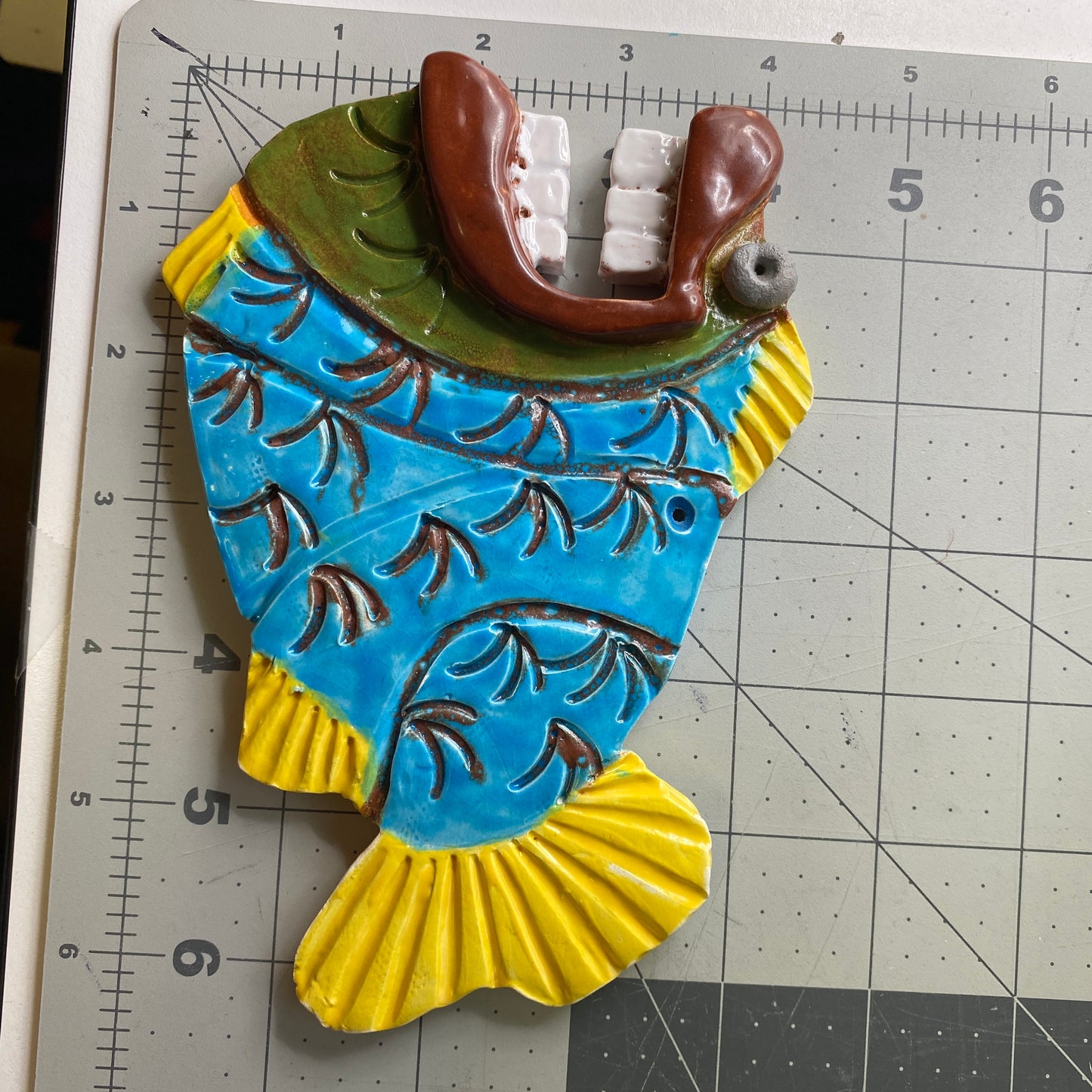Ceramic Arts Handmade Clay Crafts Glazed Fish 6.5-inch by 4.5-inch made by Anonymous