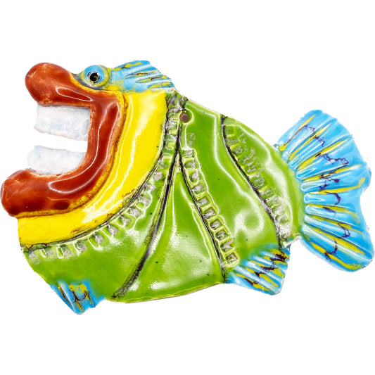 Ceramic Arts Handmade Clay Crafts Glazed Fish 6.5-inch by 4.5-inch made by Lisa Uptain and Lynn Stahl