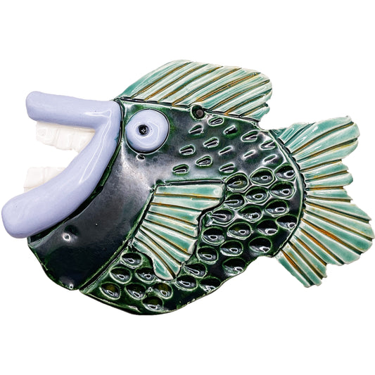WATCH Resources Art Guild - Ceramic Arts Handmade Clay Crafts Glazed Fish 6.5-inch by 4.5-inch made by WATCH 4777