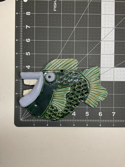 Ceramic Arts Handmade Clay Crafts Glazed Fish 6.5-inch by 4.5-inch made by WATCH 4777