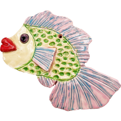 Ceramic Arts Handmade Clay Crafts Glazed Fish 6.5-inch by 4.5-inch made by WATCH 4784